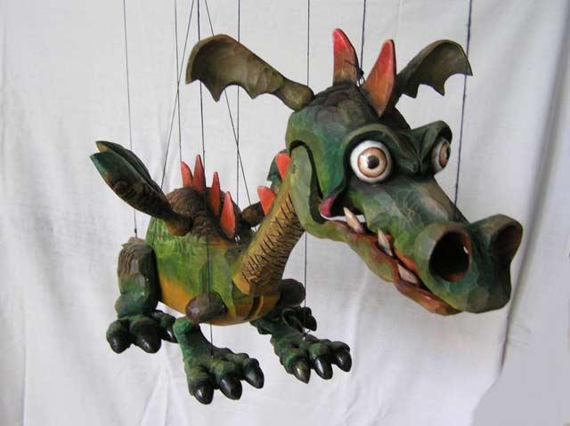 Drache Holz marionette aus marionetten-puppen.de