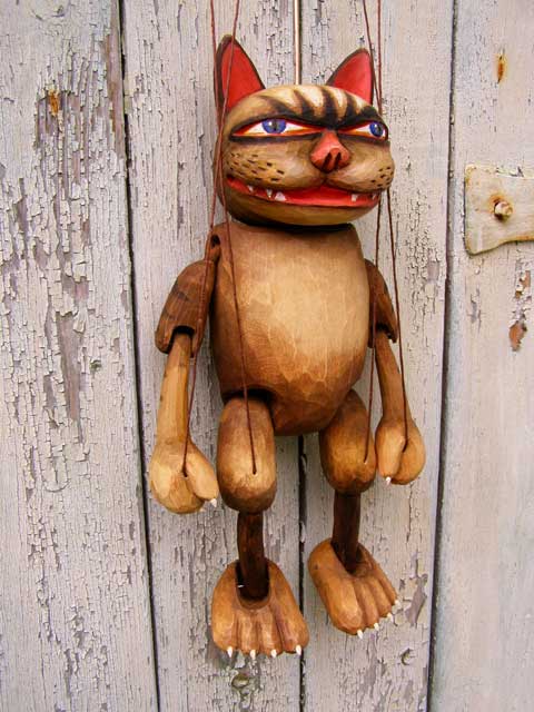 Der Kater Holz maruonette aus marionetten-puppen.de