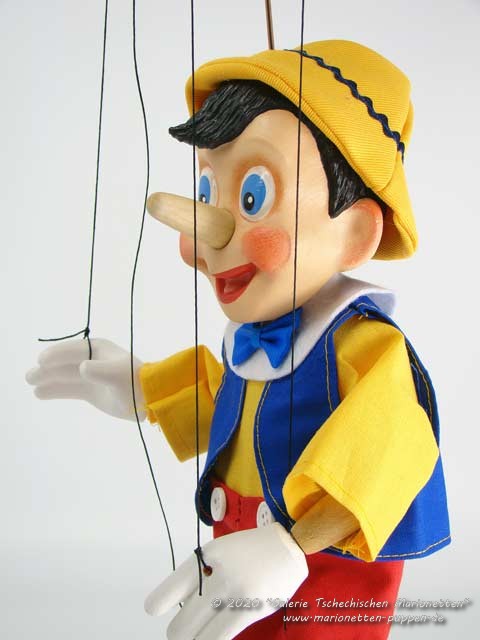 NEU MARIONETTE aus Holz zum Selbstaufbauen Typ Pinocchio,mit sehr langen Nase 