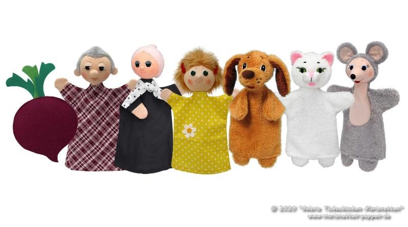 Handpuppenset das Märchen von der großen Rübehandpuppen    