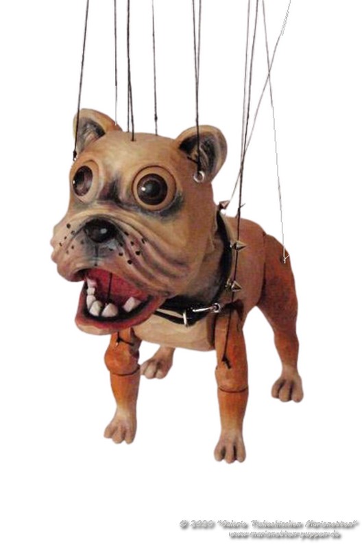 Bulldogge Holz marionette  