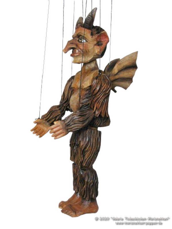 Teufel Krampus Holzmarionette