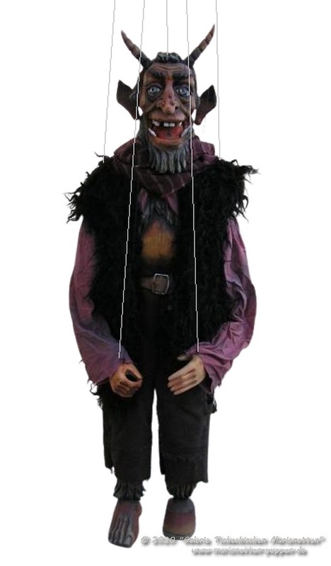 Teufel Krampus Holzmarionette  