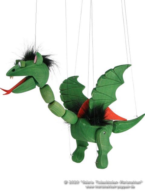 Drache Holzmarionette