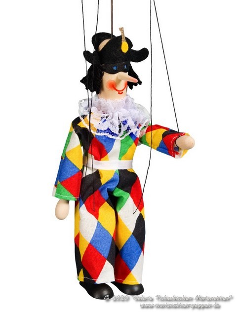 Harlekin Holzmarionette   