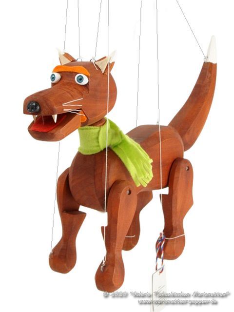 Hund Holzmarionette