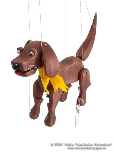 Hund Holzmarionette