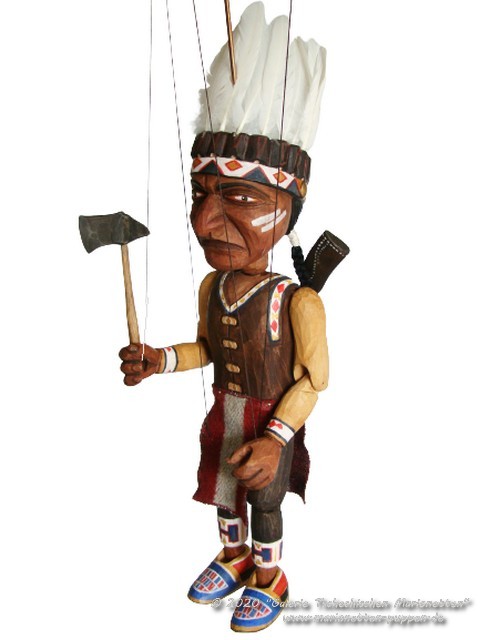 Indianer Stammeshäuptling Holz marionette