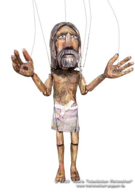 Jesus marionette aus holz