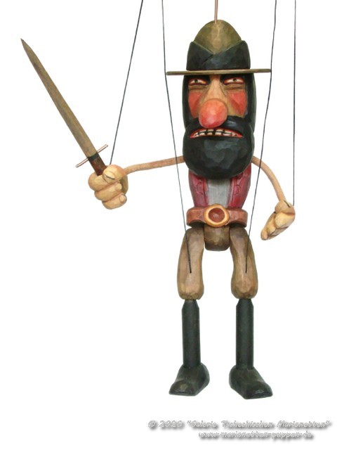 Robber marionette aus holz