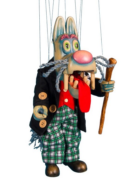 Wolf Holzmarionette