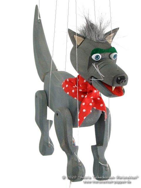 Wolf Holzmarionette