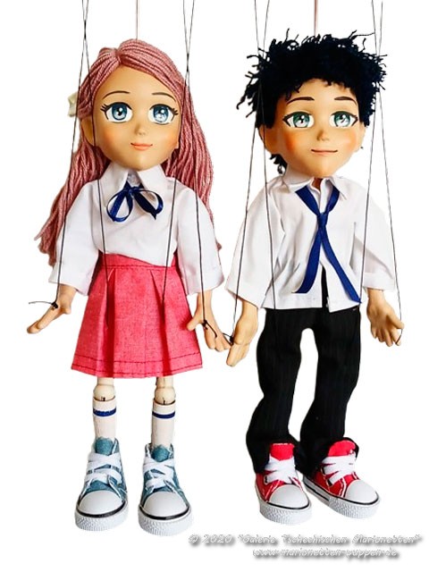 Anime paar Kinder marionetten