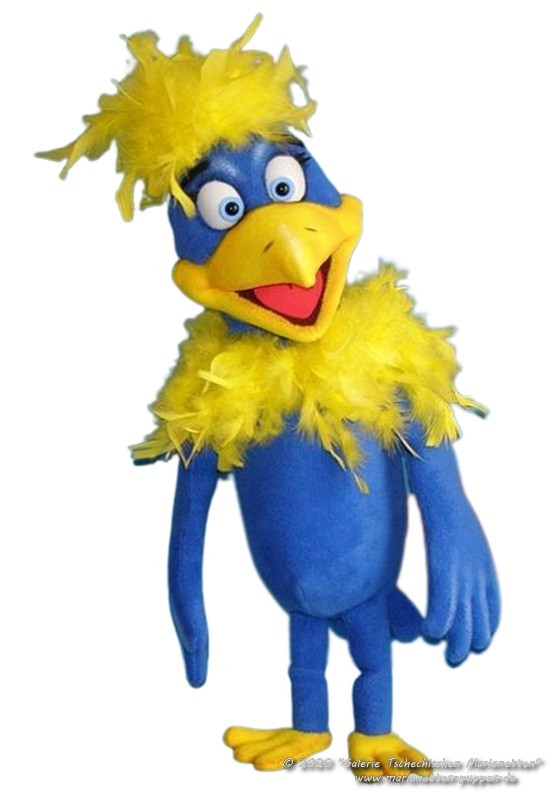 Vogelblau marionette Bauchredners