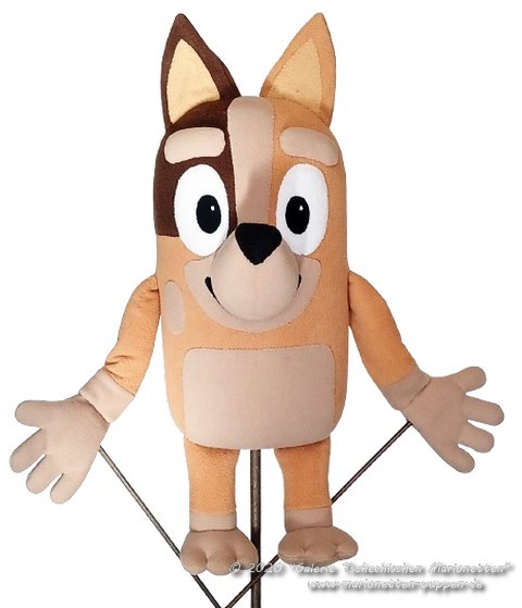 Hund stabpuppe brauner