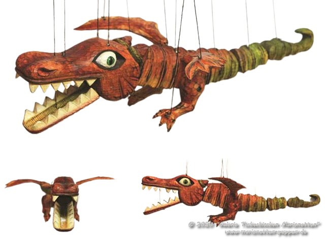 Drache Holz marionette