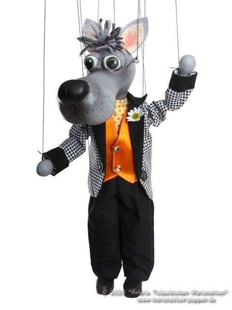 Wolf Holzmarionette