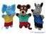 Eda der Elefant und Pepa der Affe und Grauer Wolf Plüschtier Handpuppen