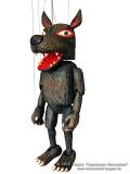 Waldräuber Grauer Wolf marionette aus holz